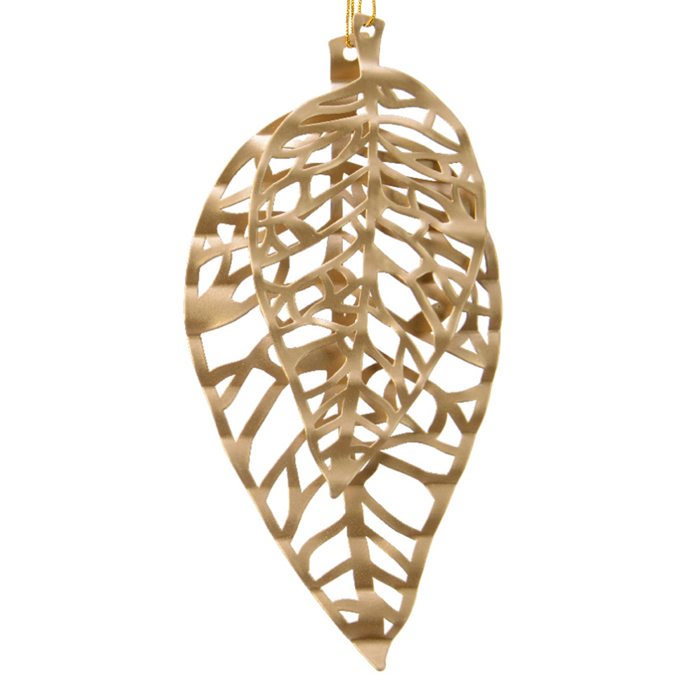 Decoris kerstornament - Blad - Set van 2