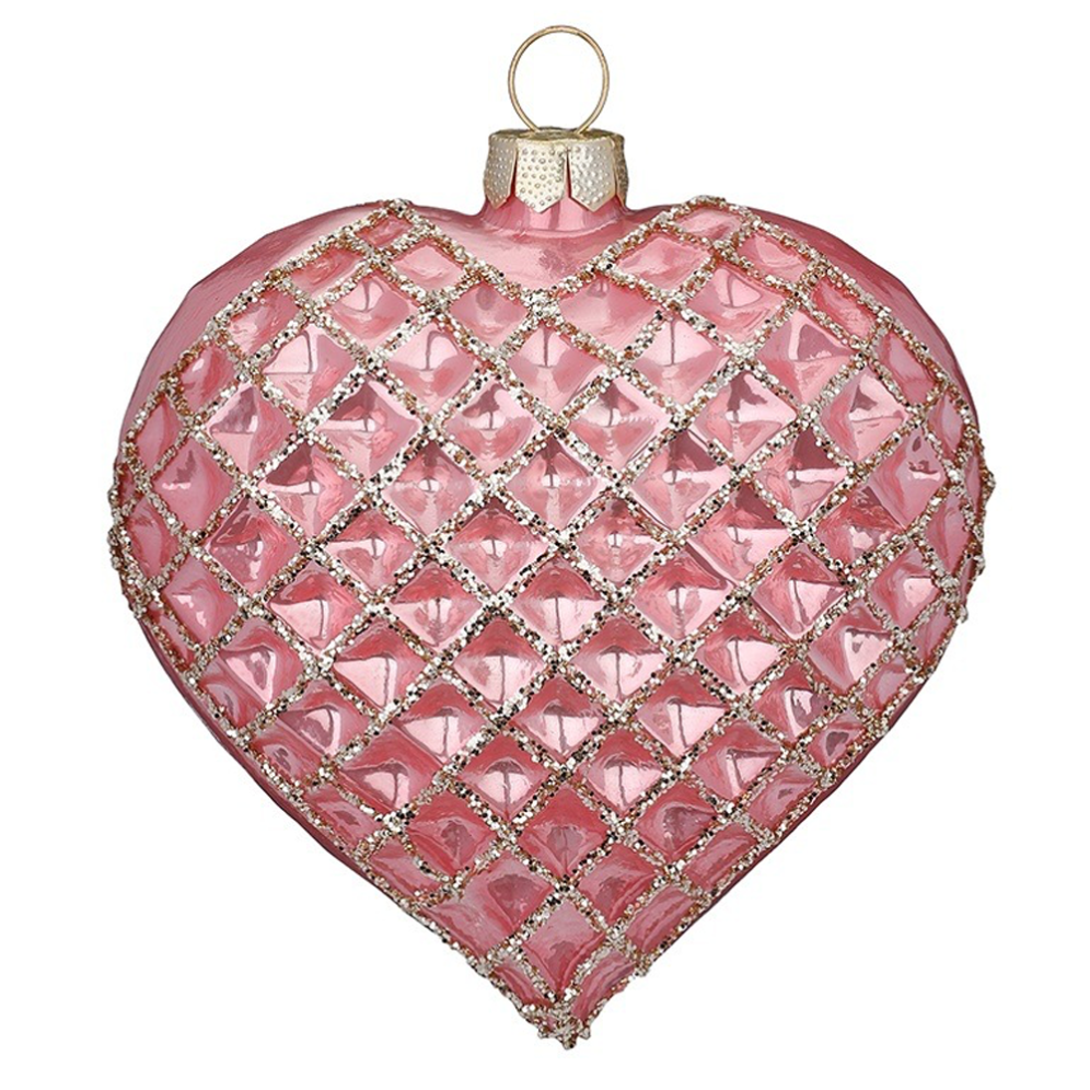Inge Glas kerstornament - Wafel hart