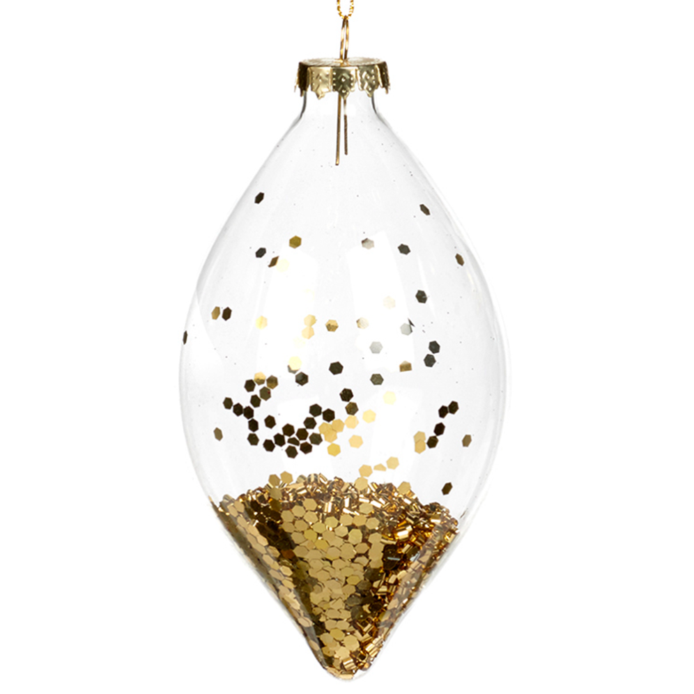 Goodwill kerstpegel - Met gouden confetti - 13 cm