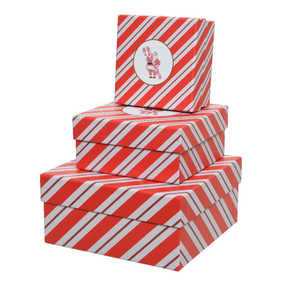 Decoris cadeauboxen - Met kerstman - Set van 3