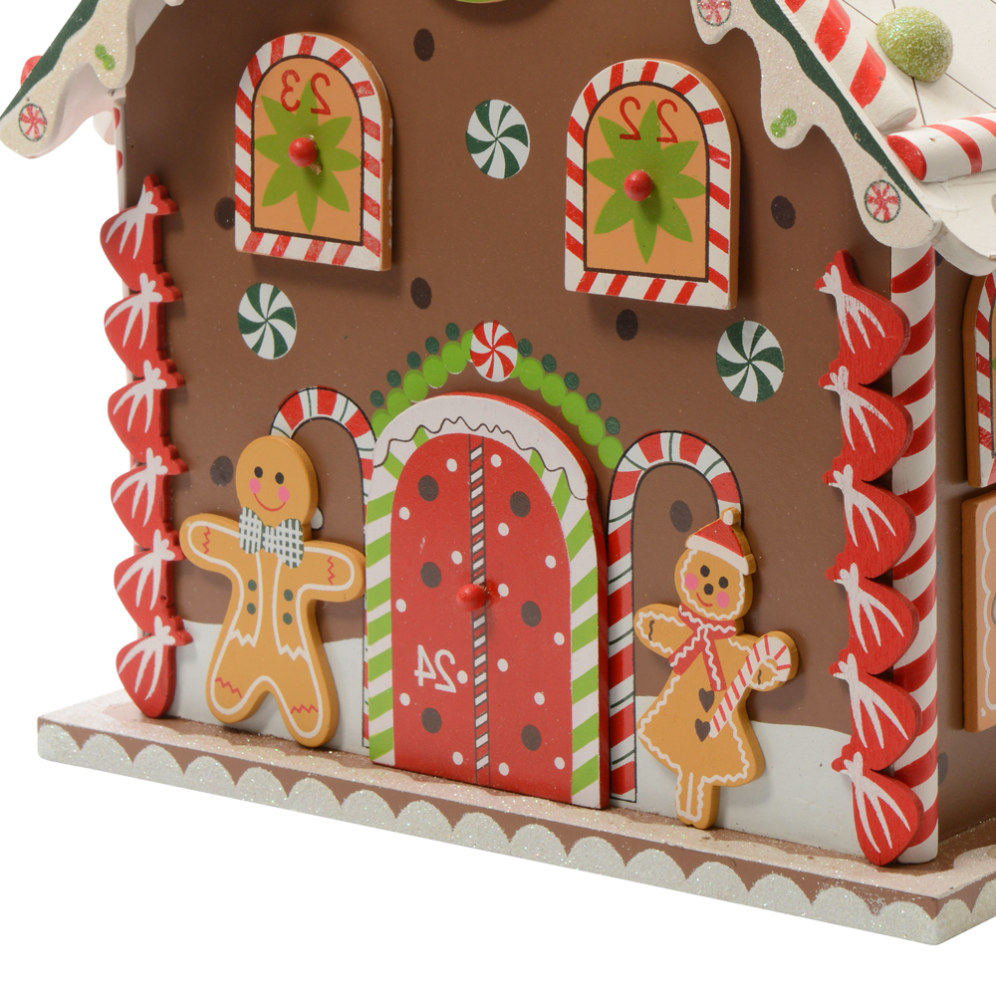 Houten adventskalender - Gingerbreadhuis