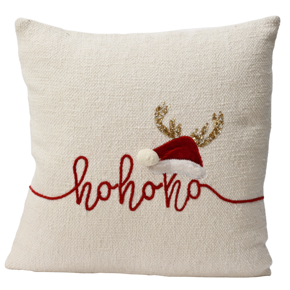 Katoenen kussen - Met "Ho Ho Ho"