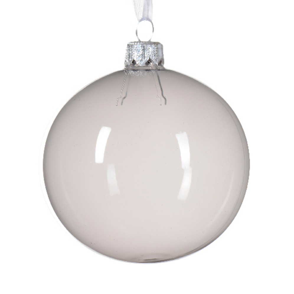 Decoris kerstbal - Grijs - 8cm