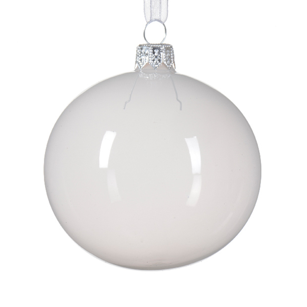 Decoris kerstbal - Wit - 8cm