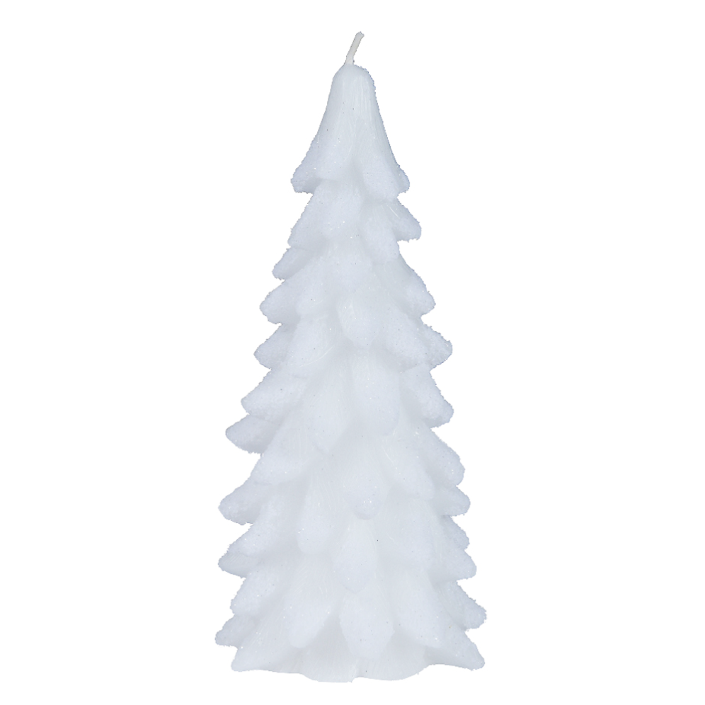 Kaars - Kerstboom - Wit - 16cm
