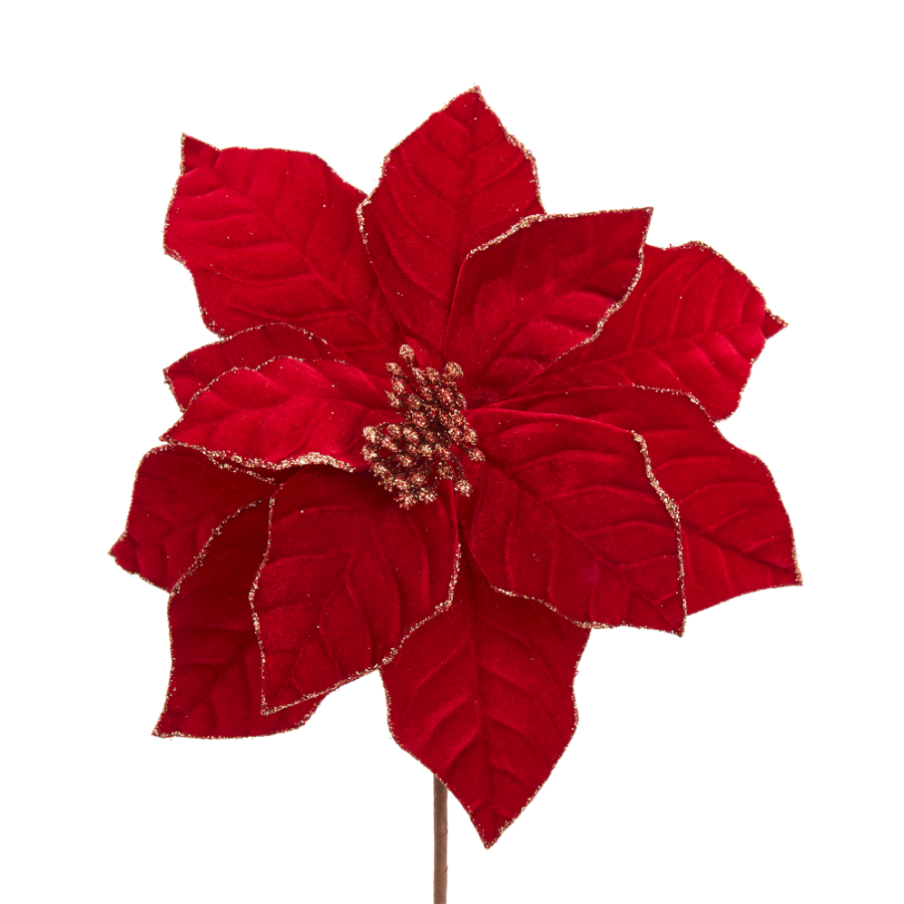 Kurt Adler steker - Poinsettia - Rood