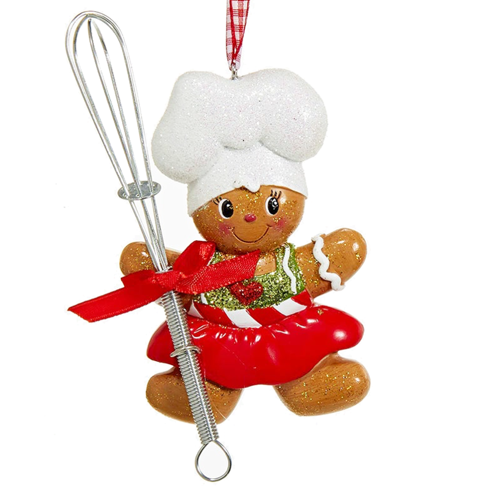 Kurt Adler kerstornament - Gingerbread chef met garde