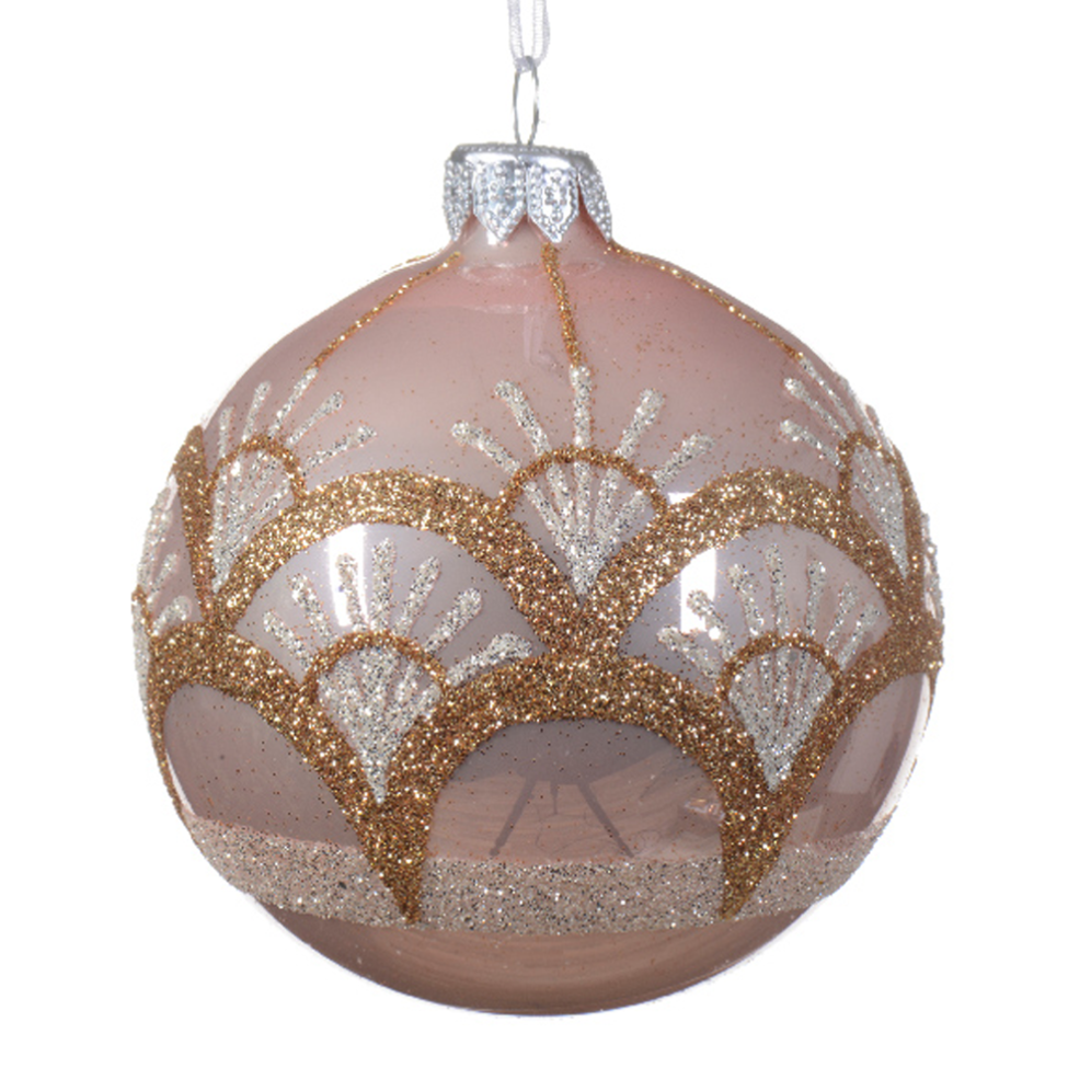 Decoris kerstbal - Met gouden glitters - 8cm