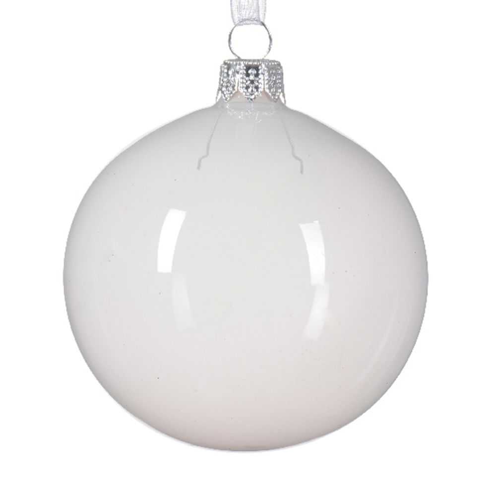 Decoris kerstbal - Wit - 8cm