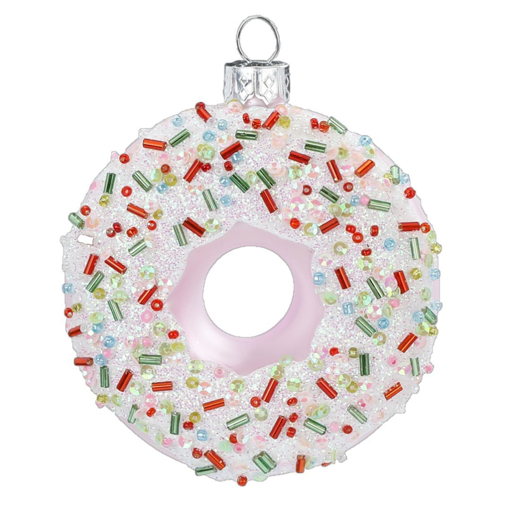 Glazen kerstornament - Donut