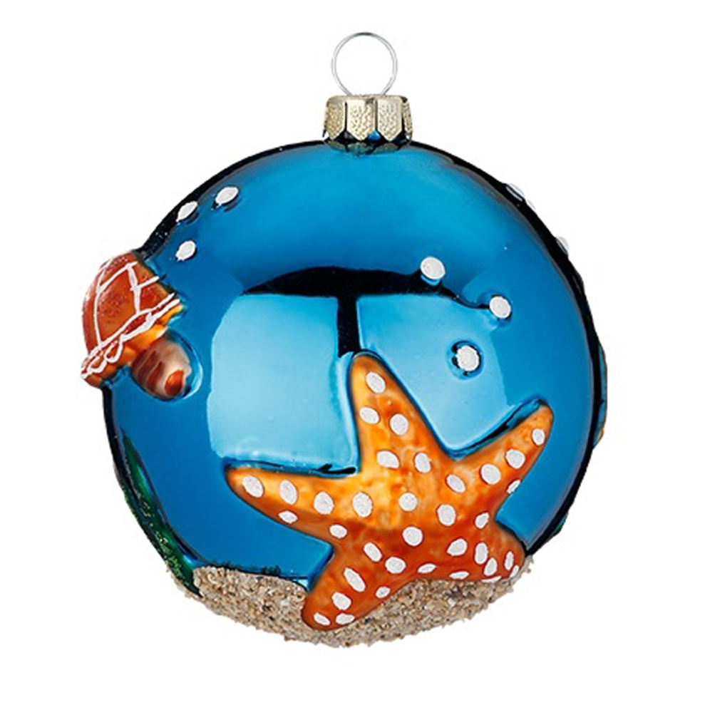 Inge Glas kerstbal - Met zeedieren - 8cm