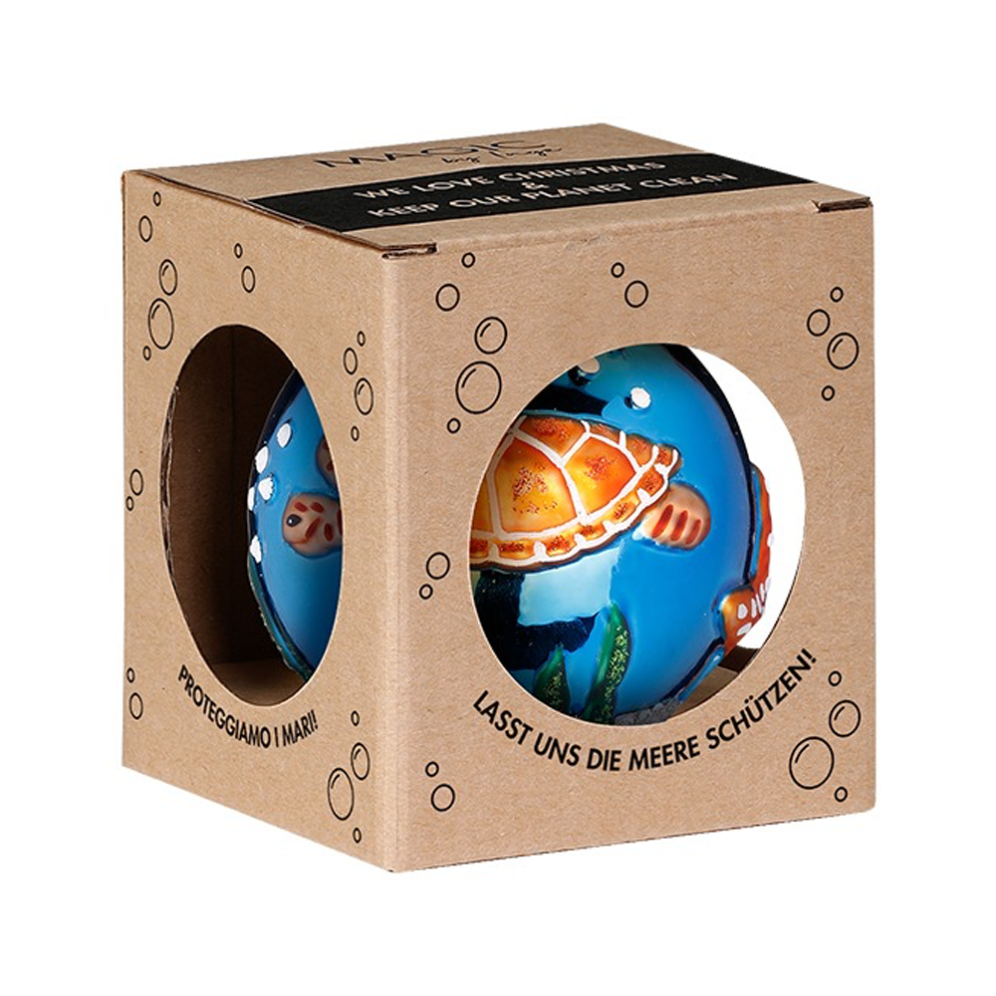 Inge Glas kerstbal - Met zeedieren - 8cm