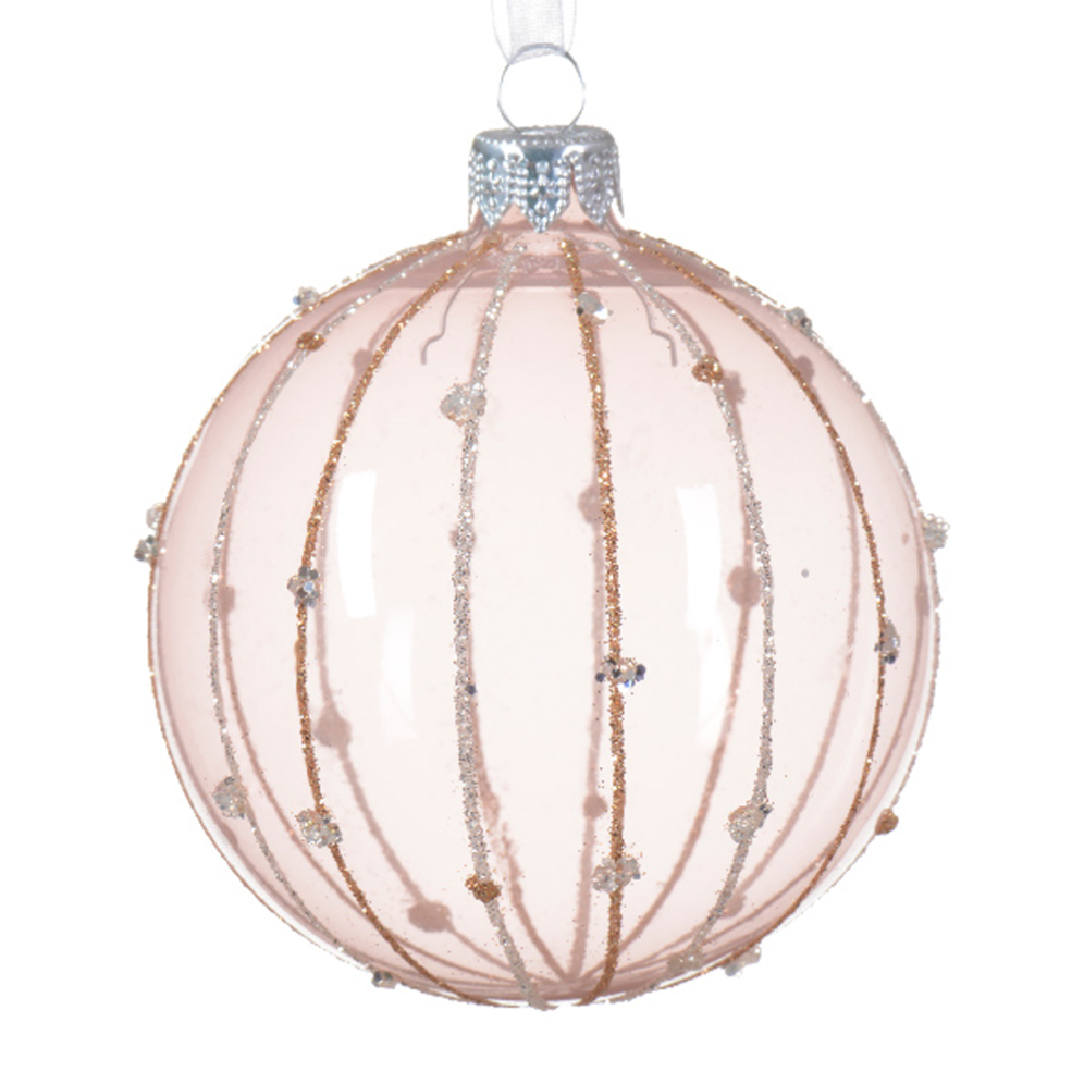 Decoris kerstbal - Met glitters - 8cm