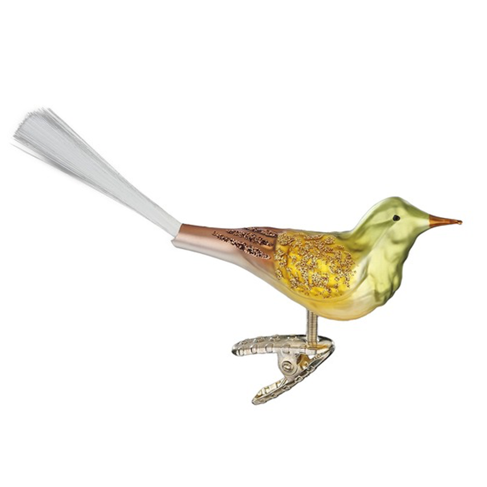 Inge Glas kerstornament - Vogel - Op clip