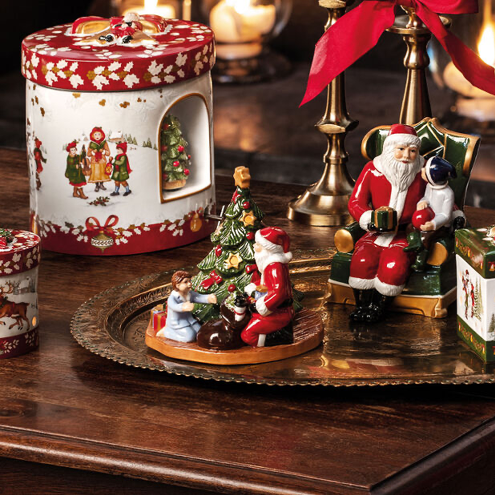 Villeroy & Boch theelichthouder - Kerstboom met kerstman