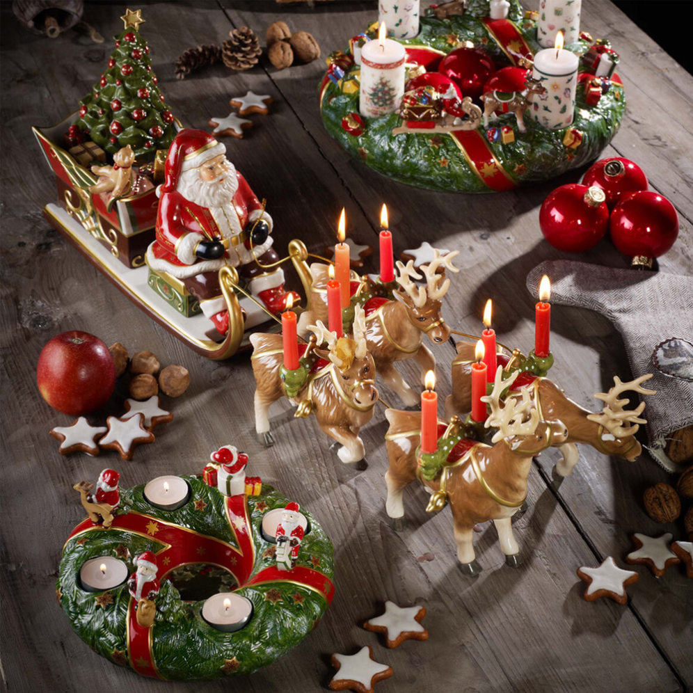 Villeroy & Boch kerstbeeld - Kerstslee met rendieren