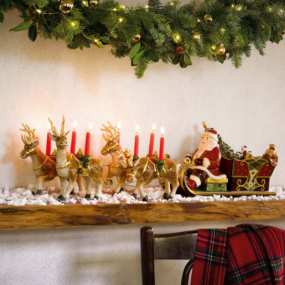 Villeroy & Boch kerstbeeld - Kerstslee met rendieren