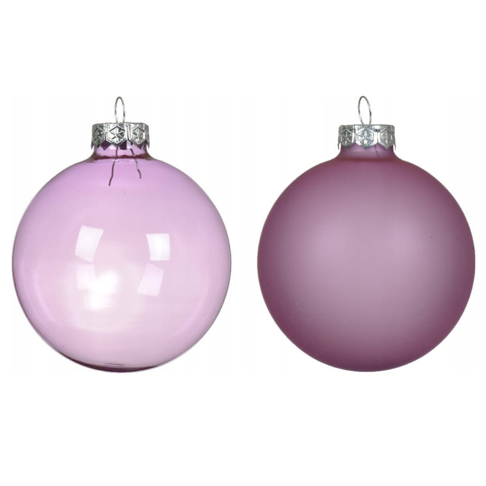 Decoris kerstballen - Lila - Set van 4