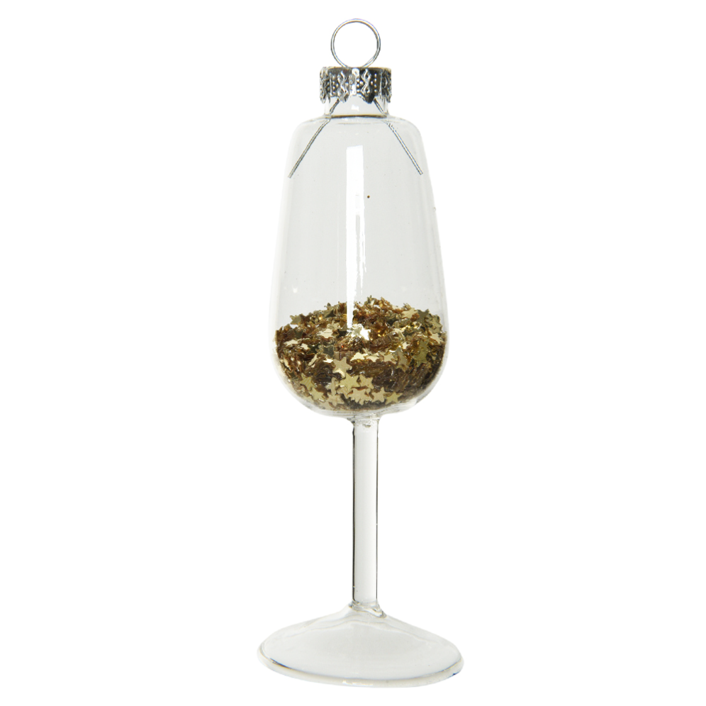 Decoris kerstornament - Champagneglas