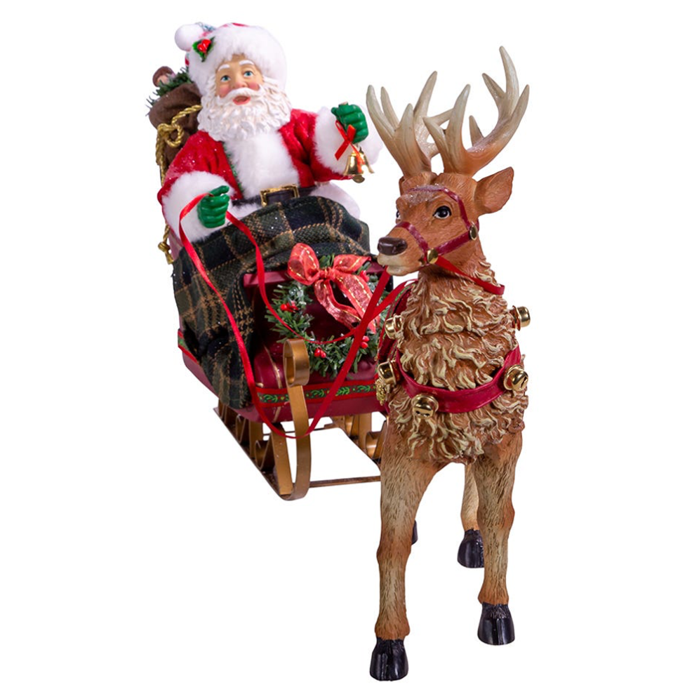 Kurt Adler kerstbeeld - Kerstman met rendier