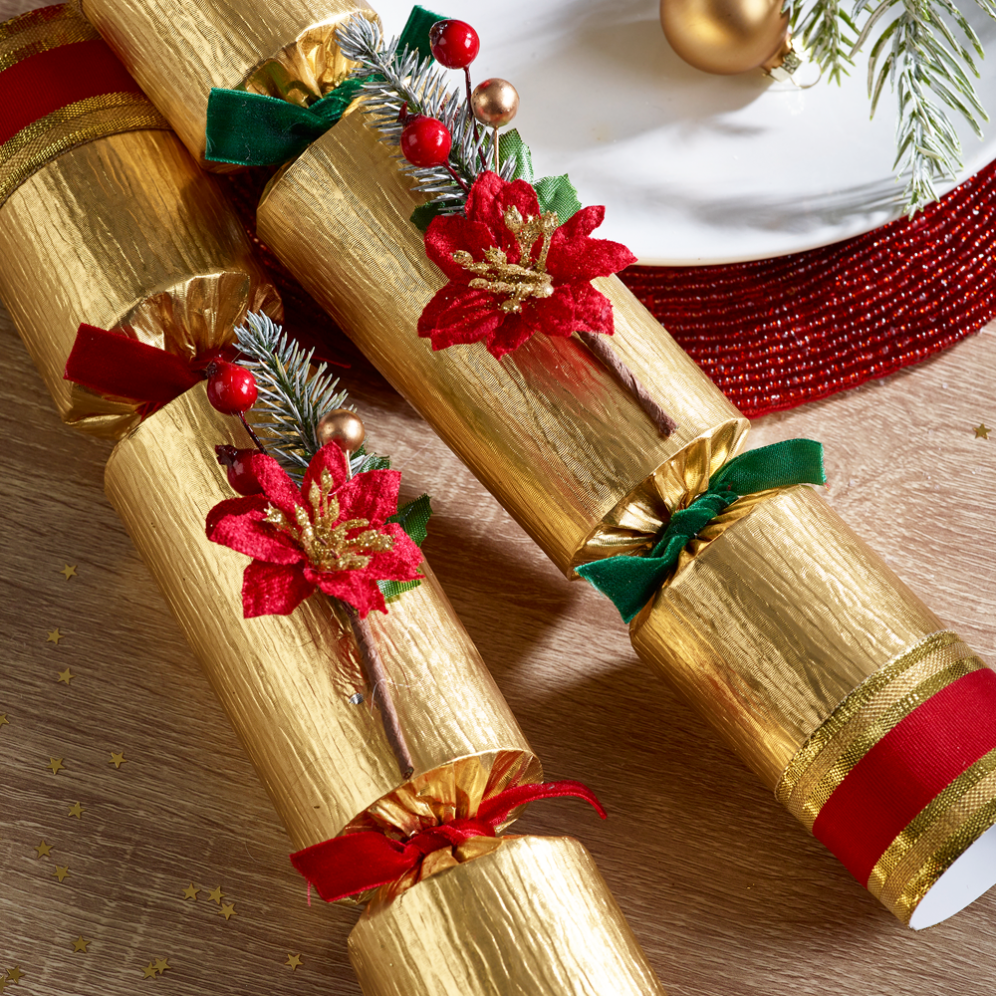 Robin Reed Christmas crackers - Poinsettia - Set van 6