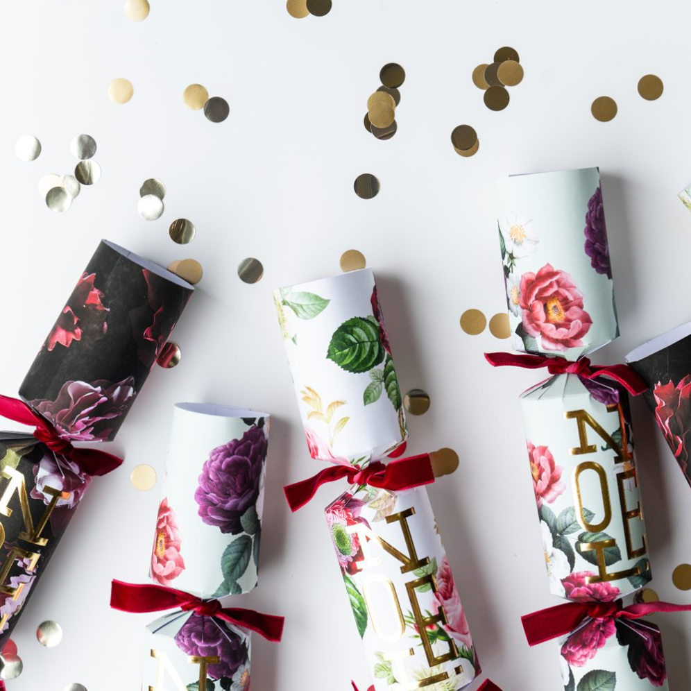 Holly & Ivy Christmas crackers - Rich Florals - Set van 6