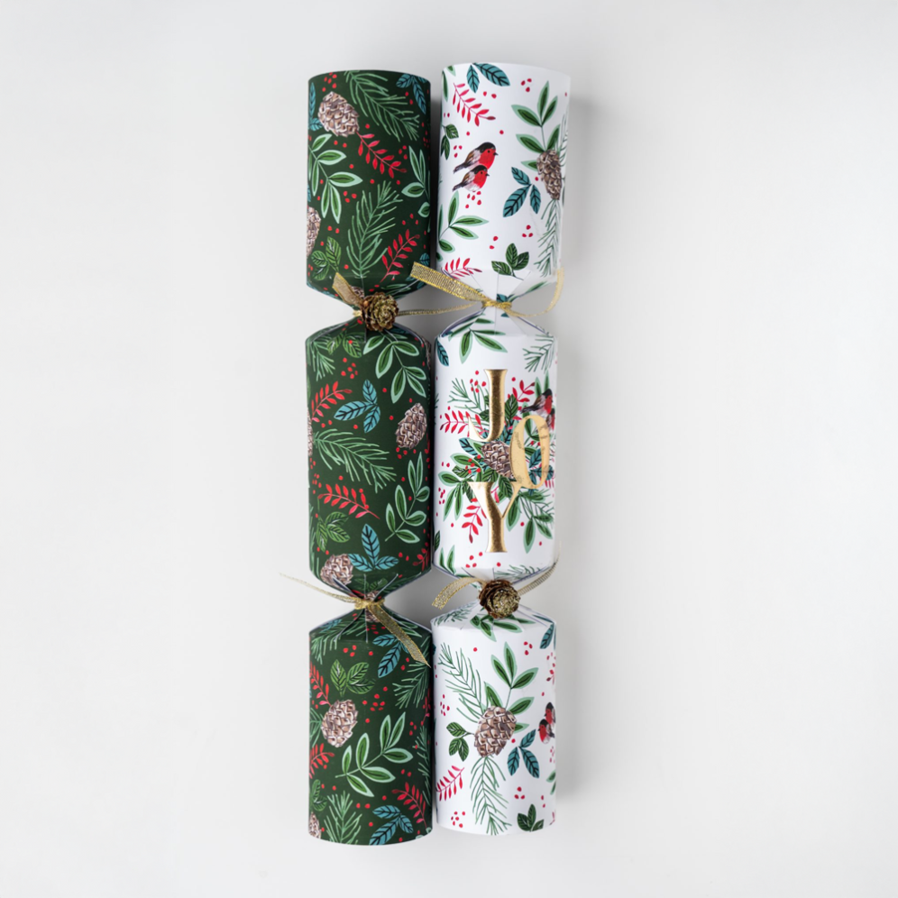 Holly & Ivy Christmas crackers - Joy and sprigs - Set van 6