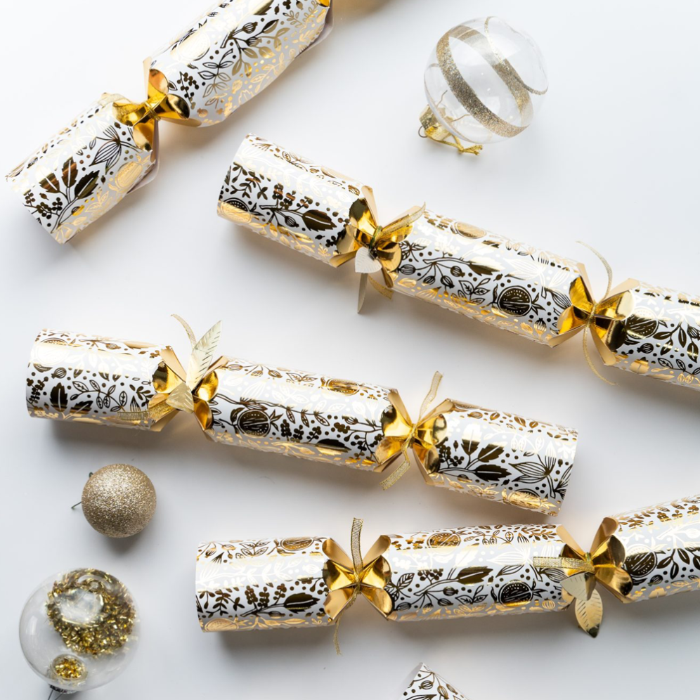 Holly & Ivy Christmas crackers - Gold Pomegranate - Set van 6