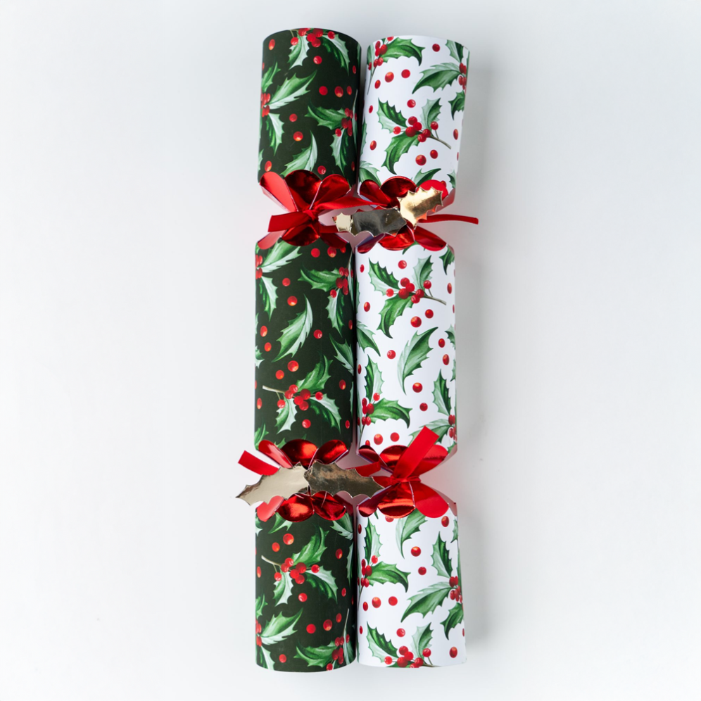 Holly & Ivy Christmas crackers - Holly - Set van 6