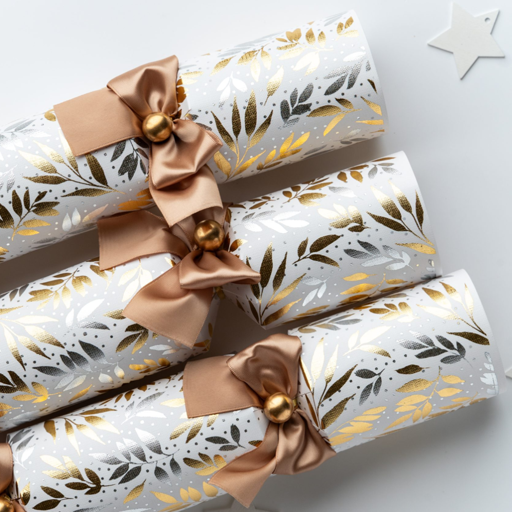 Holly & Ivy Christmas crackers - Metallic Florals - Set van 6