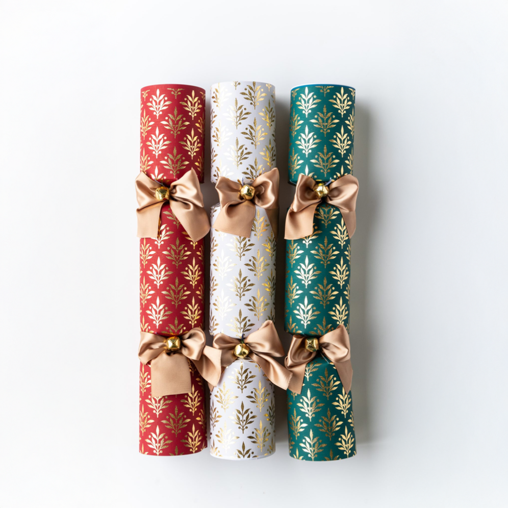 Holly & Ivy Christmas crackers - Traditional damask - Set van 6