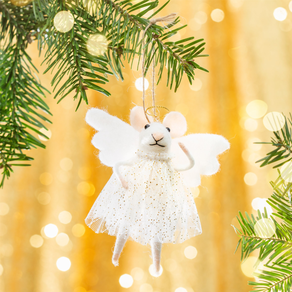 Sass & Belle kerstornament - Muis als engel