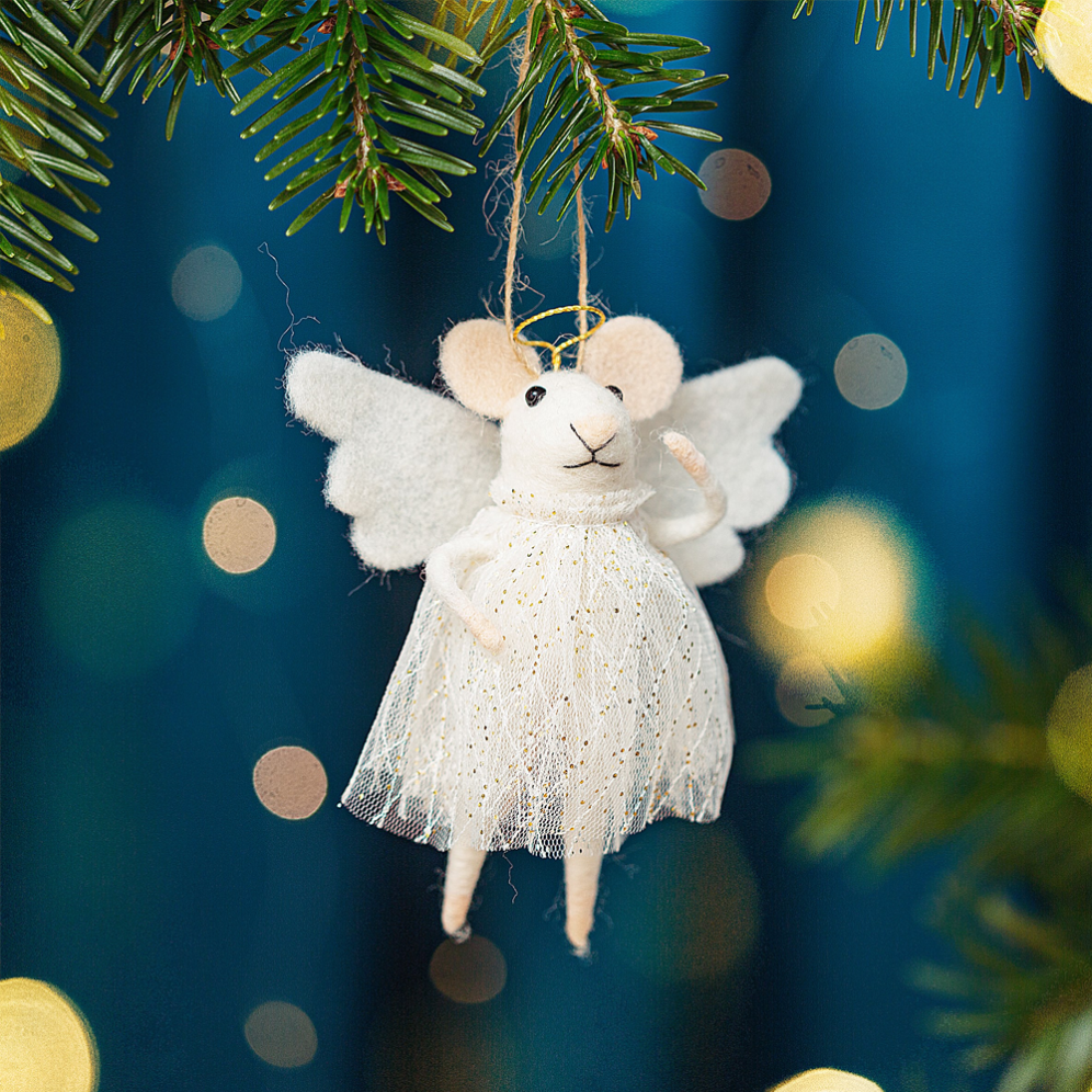Sass & Belle kerstornament - Muis als engel