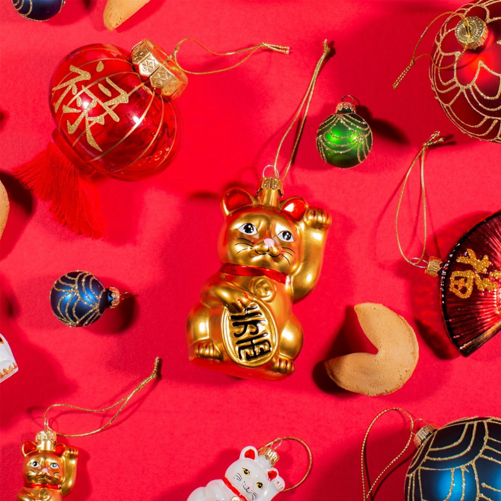 Sass & Belle kerstornament - Lucky cat