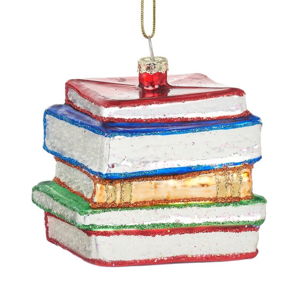Sass & Belle kerstornament - Stapel boeken