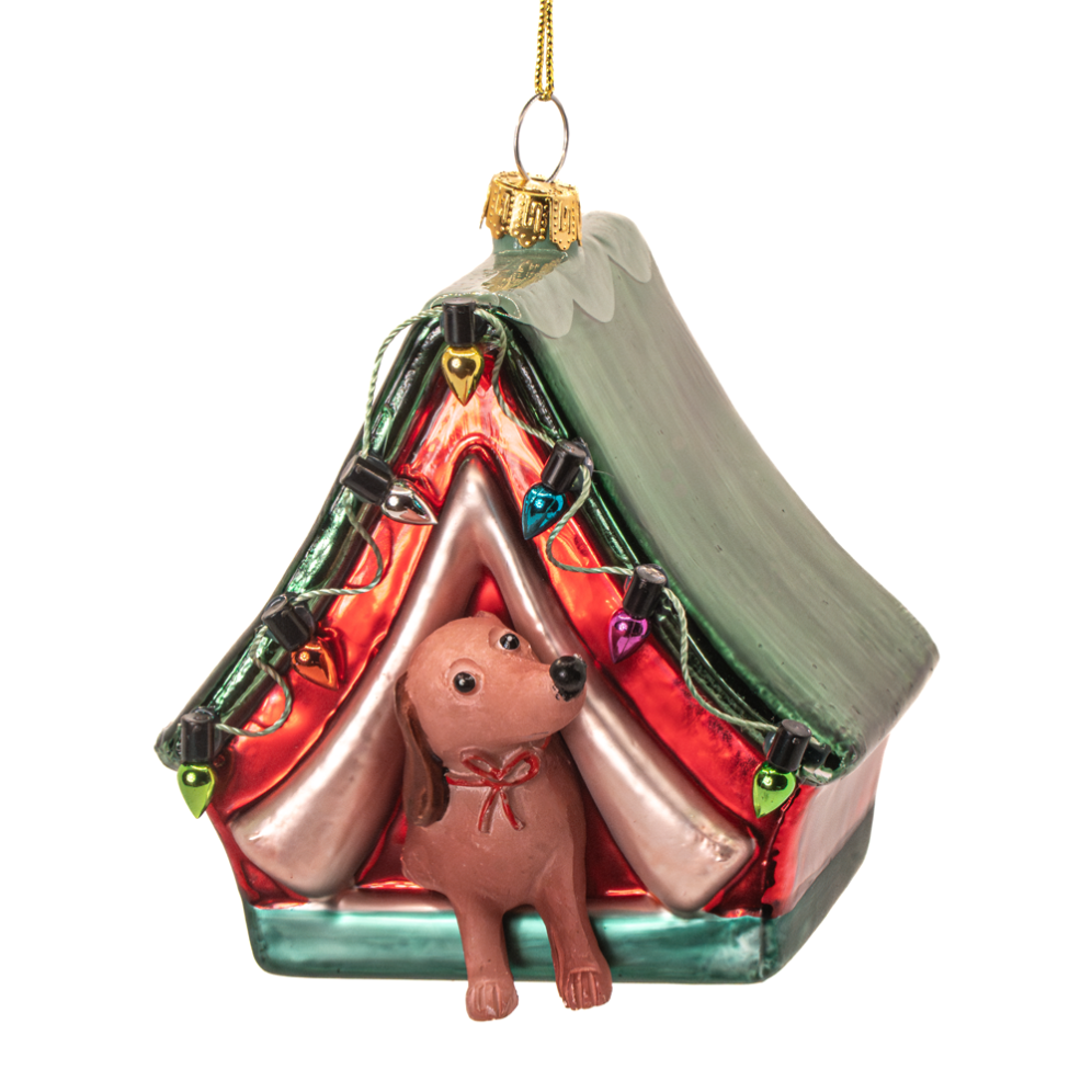 Sass & Belle kerstornament - Tent met hond