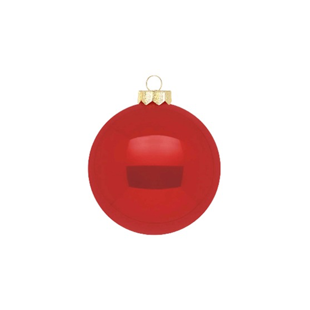 Inge Glas glazen kerstballen - Set van 12 - Rood - 8cm