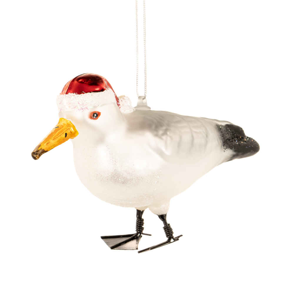 Sass & Belle kerstornament - Zeemeeuw met kerstmuts