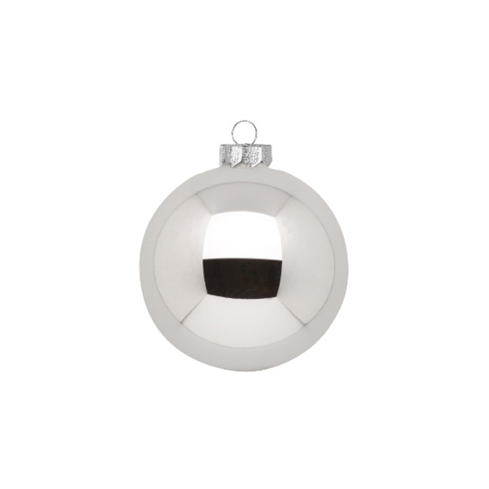 Inge Glas glazen kerstballen - Set van 12 - Frost  en zilver - 8cm