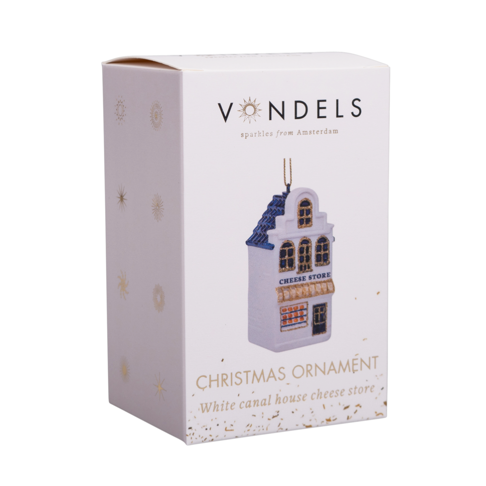 Vondels kerstornament - Grachtenpand - Kaaswinkel