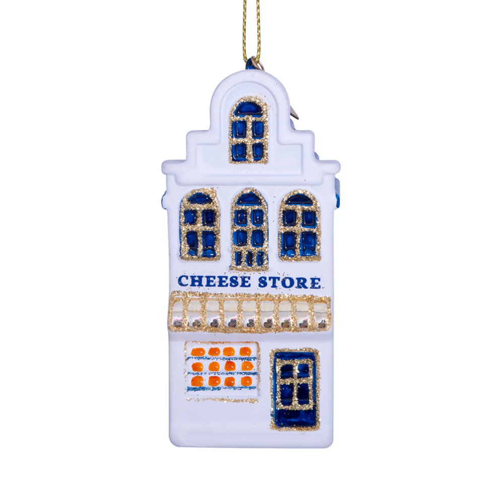 Vondels kerstornament - Grachtenpand - Kaaswinkel
