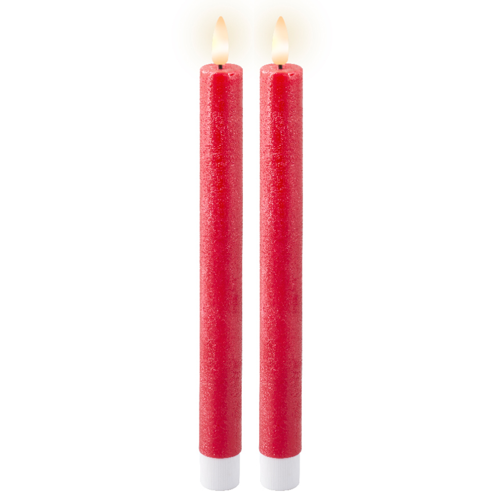 Lumineo LED dinerkaars - Kerstrood - Set van 2