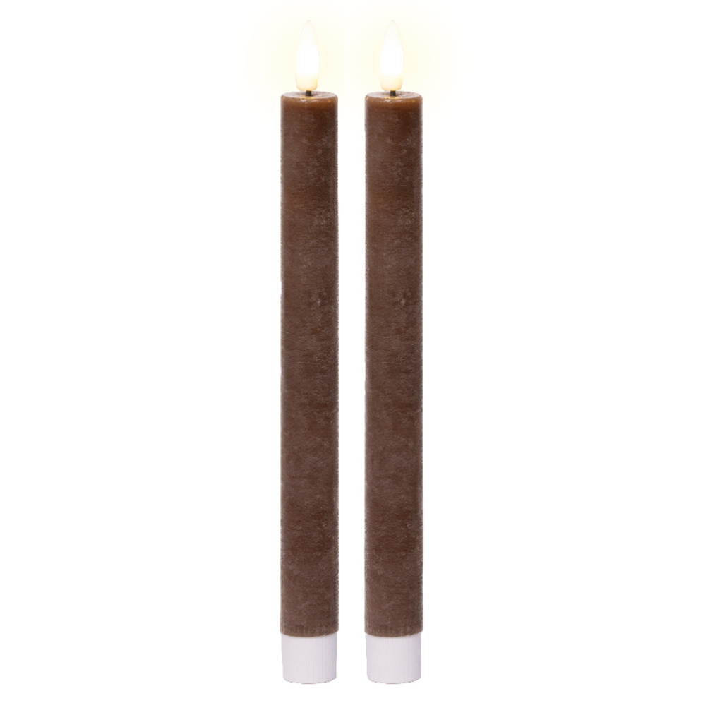 Lumineo LED dinerkaars - Bruin - Set van 2