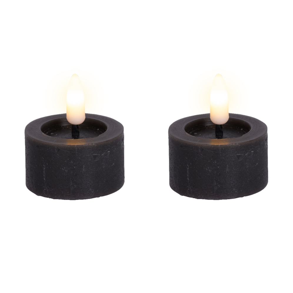 Lumineo LED theelicht - Grijs - Set van 2