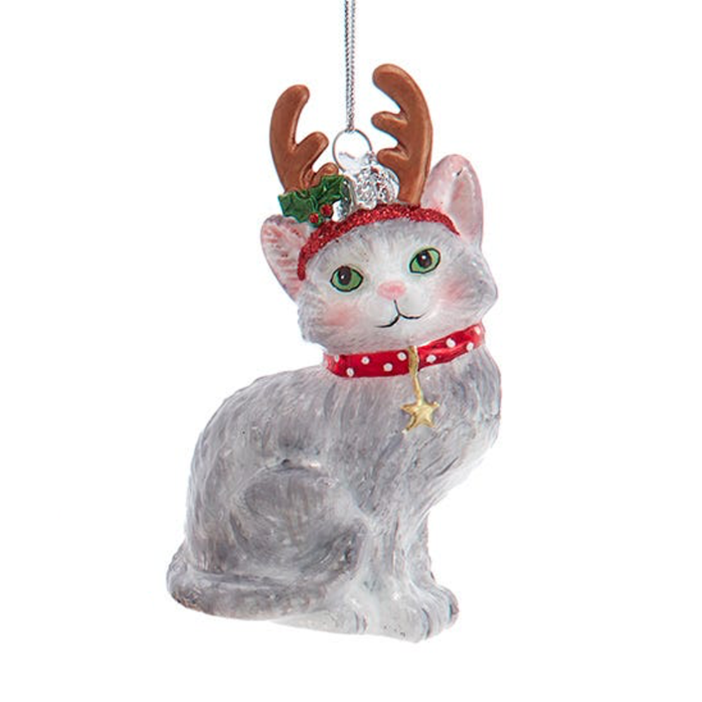 Kurt Adler kerstornament - Kat met gewei