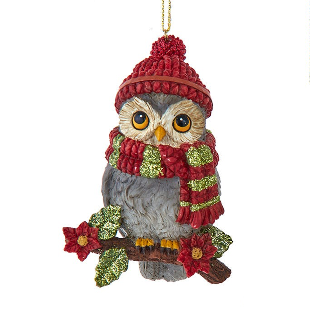 Kurt Adler kerstornament - Uil met sjaal