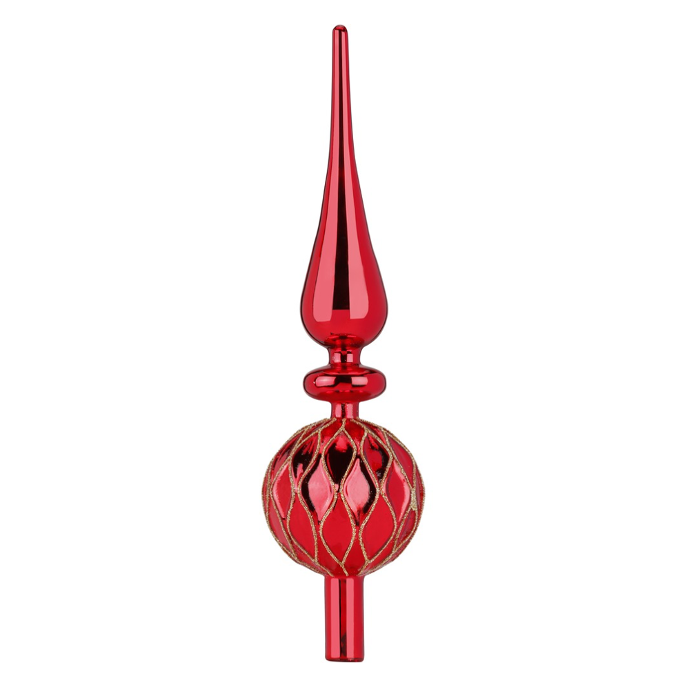 Inge Glas piek - Rood met gouden glitters