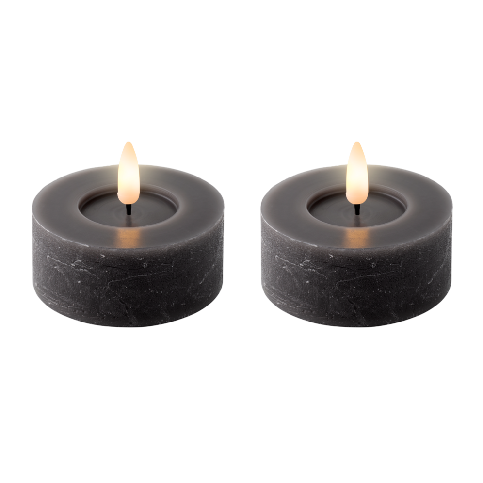Lumineo LED theelicht - Grijs - Set van 2