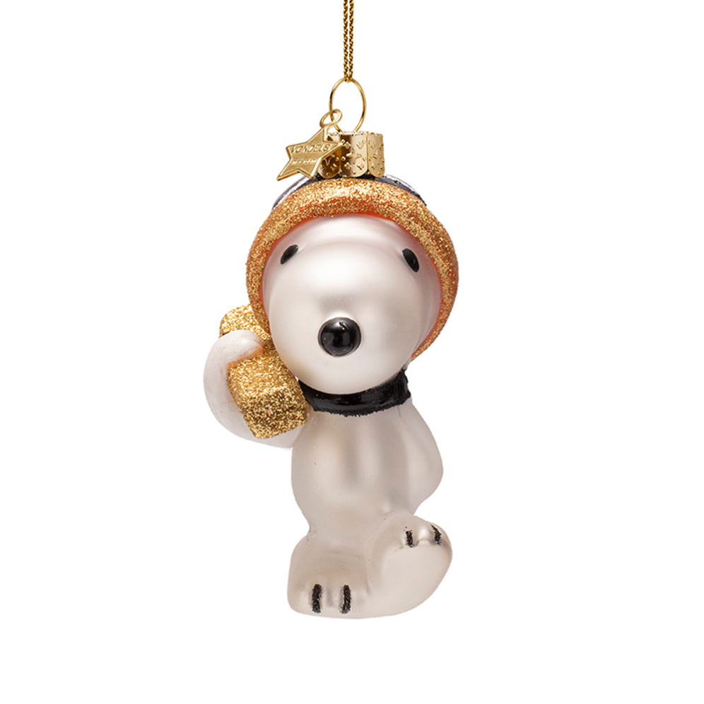 Vondels kerstornament - Snoopy - Met skies