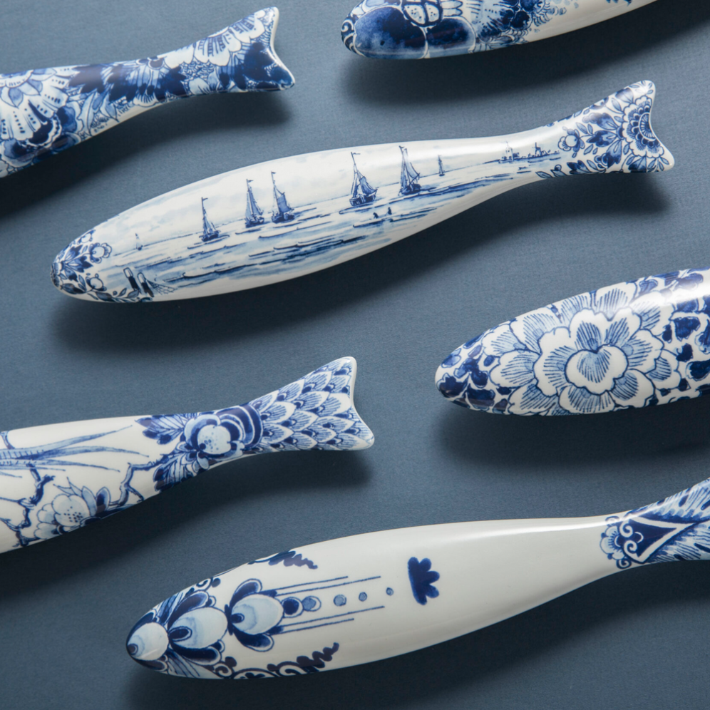 Royal Delft wanddecoratie - Blue Herring - Mesdag’s fleet